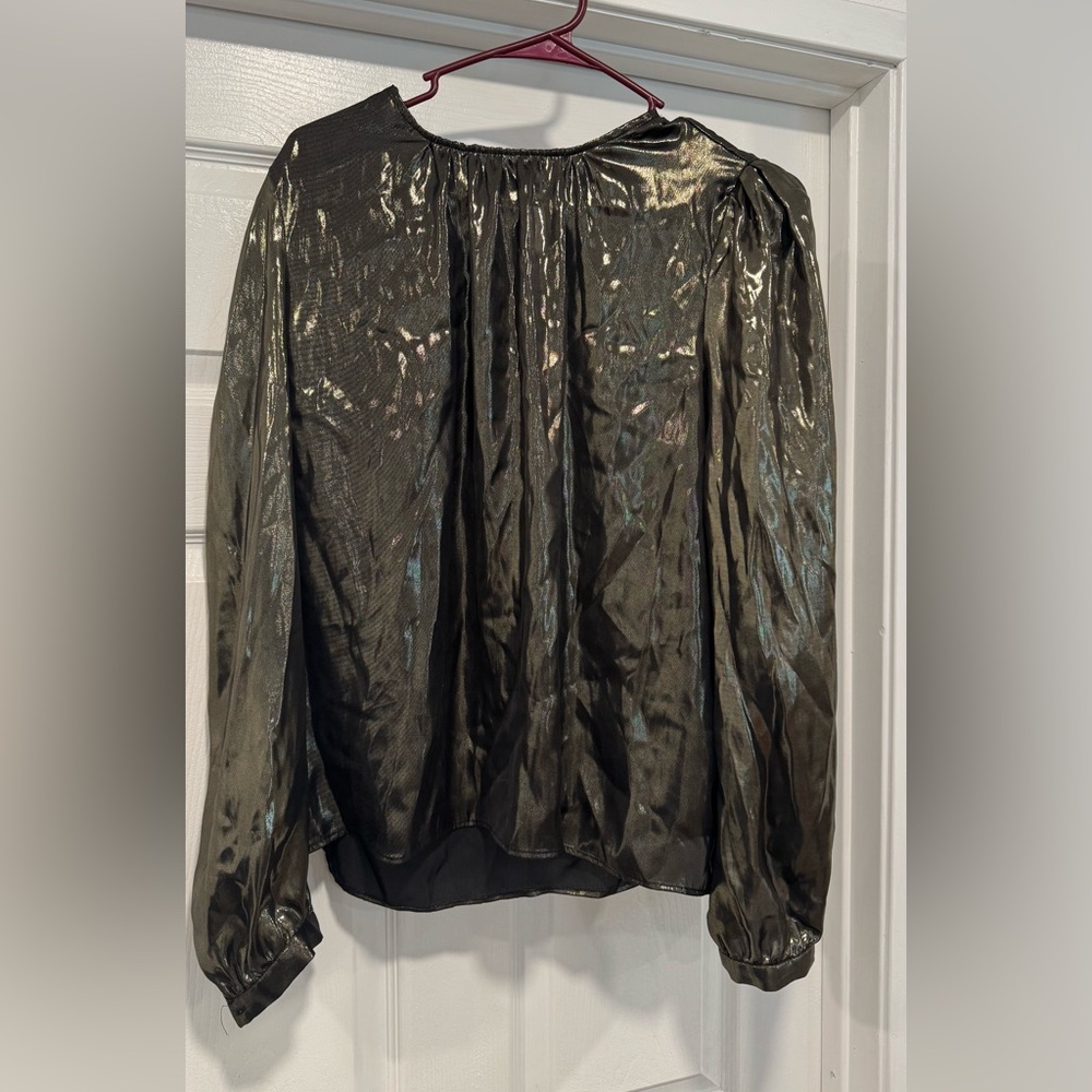 Wayf Shimmering Black Blouse